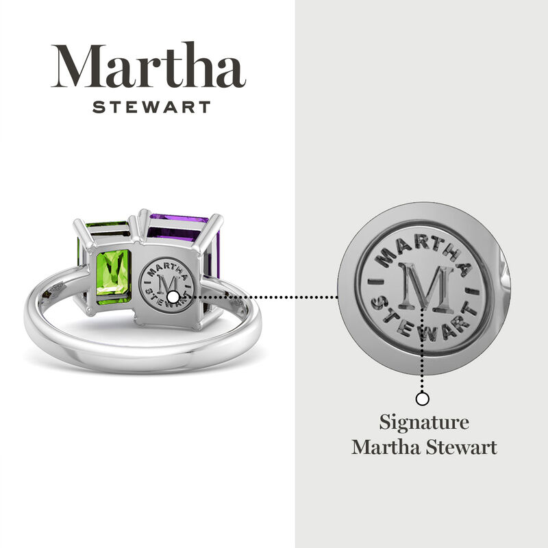 Martha Stewart 3 1/4ctw. Peridot & Amethyst Two Stone Ring In Sterling Silver image number null